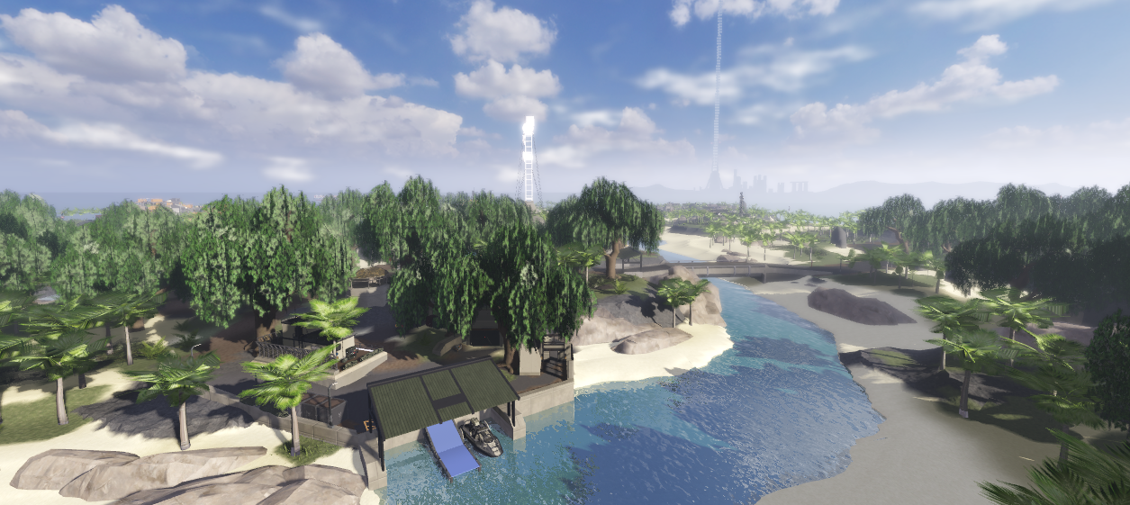 Wide cinematic island shot