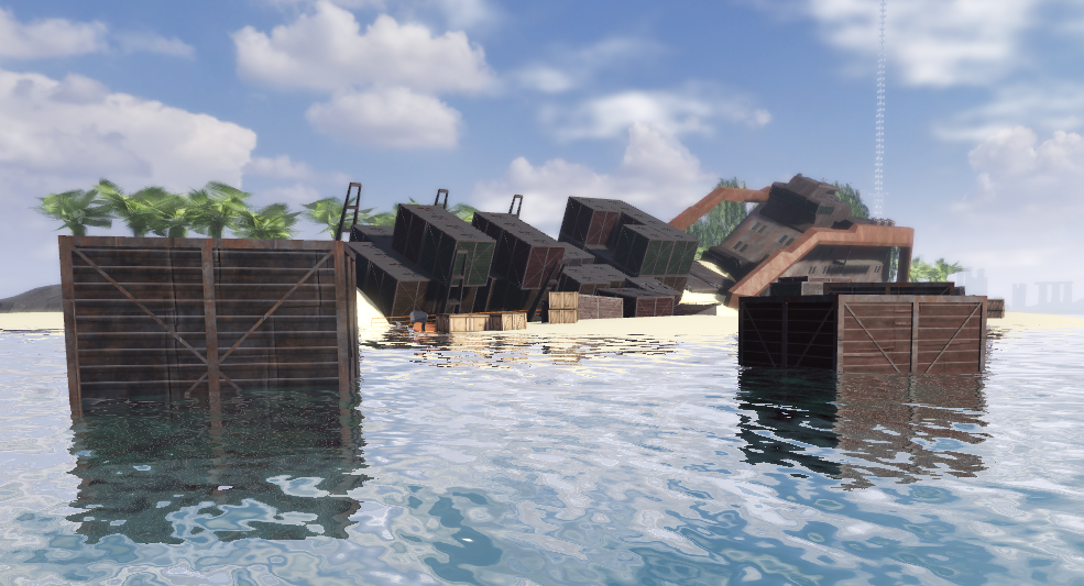 Beached tanker